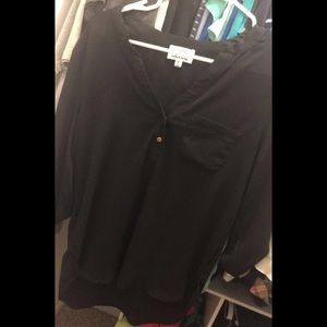 Medium. Black. Cuffed wrists